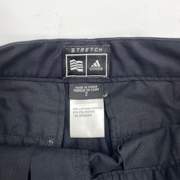 ADIDAS Pants Black Cropped Ankle Stretch Athletic (FLAWED) Women's Sz 2 - Picture 3 of 8